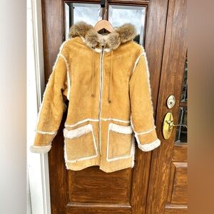 Vintage Leather Shearling Coat Women’s Small